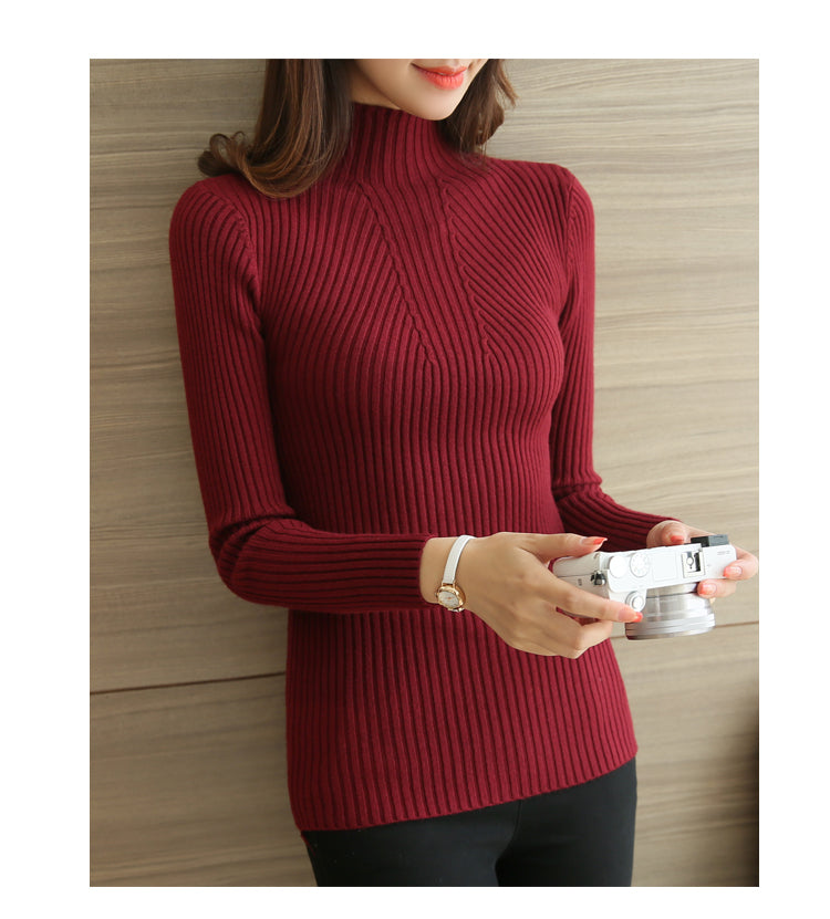 Turtleneck Long Sleeve Pullovers