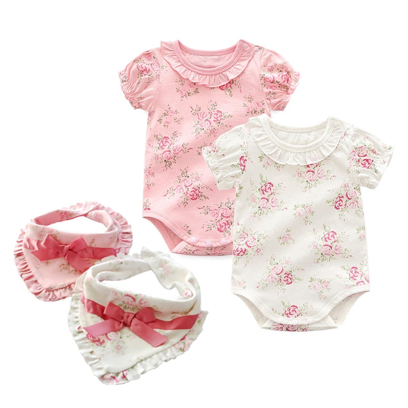 Cotton Floral Baby Bodysuits (3months to 12months)