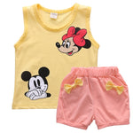 Load image into Gallery viewer, Mickey Mouse Print Sleeveless Shirt + Pants Set (1 to 5yrs old)
