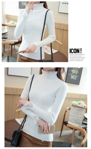 Lace Design Long Sleeve Pullover