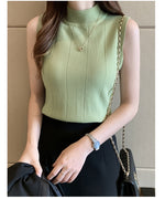 Load image into Gallery viewer, Half-Turtle Neck Sleeveless Blouses
