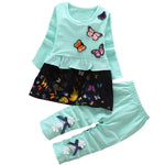 Load image into Gallery viewer, Butterfly Design Long Sleeve Shirt + Pants Set (3months to 3yrs old)
