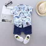 Load image into Gallery viewer, Dinosaur Print Polo Shirt + Short Set (9months to 4yrs old)
