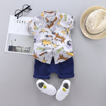 Load image into Gallery viewer, Dinosaur Print Polo Shirt + Short Set (9months to 4yrs old)

