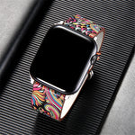 Load image into Gallery viewer, Floral Design Leather Watchband for Apple Watch 44mm 40mm 38mm 42mm for Series 5 4 3 2 1

