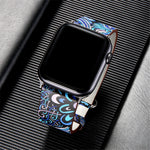 Load image into Gallery viewer, Floral Design Leather Watchband for Apple Watch 44mm 40mm 38mm 42mm for Series 5 4 3 2 1
