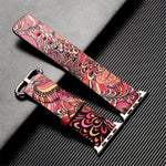 Load image into Gallery viewer, Floral Design Leather Watchband for Apple Watch 44mm 40mm 38mm 42mm for Series 5 4 3 2 1
