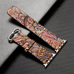 Load image into Gallery viewer, Floral Design Leather Watchband for Apple Watch 44mm 40mm 38mm 42mm for Series 5 4 3 2 1
