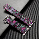 Load image into Gallery viewer, Floral Design Leather Watchband for Apple Watch 44mm 40mm 38mm 42mm for Series 5 4 3 2 1
