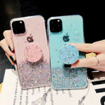 Load image into Gallery viewer, Bling Glitter Case For iPhone With Stand Holder Socket
