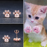 Load image into Gallery viewer, Jhac16_sg Cat Paw Rose Quartz Earrings
