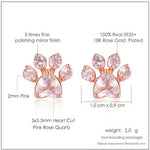 Load image into Gallery viewer, Jhac16_sg Cat Paw Rose Quartz Earrings
