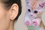 Load image into Gallery viewer, Jhac16_sg Cat Paw Rose Quartz Earrings
