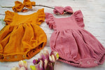 Load image into Gallery viewer, Organic Cotton Kids Romper and Headband
