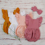 Load image into Gallery viewer, Organic Cotton Kids Romper and Headband
