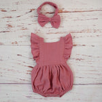 Load image into Gallery viewer, Organic Cotton Kids Romper and Headband

