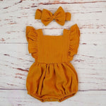 Load image into Gallery viewer, Organic Cotton Kids Romper and Headband
