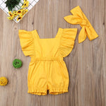 Load image into Gallery viewer, Baby Girl FLy Sleeve Ruffle Romper
