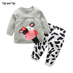 Load image into Gallery viewer, Baby Girl Hoodie Sweatshirt and  Striped Pants

