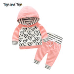 Load image into Gallery viewer, Baby Girl Hoodie Sweatshirt and  Striped Pants
