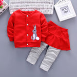 Load image into Gallery viewer, Rabbit Print Sweat Shirt + Ruffles Pants (6months to 24months)

