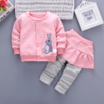 Load image into Gallery viewer, Rabbit Print Sweat Shirt + Ruffles Pants (6months to 24months)
