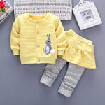 Load image into Gallery viewer, Rabbit Print Sweat Shirt + Ruffles Pants (6months to 24months)
