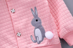 Load image into Gallery viewer, Rabbit Print Sweat Shirt + Ruffles Pants (6months to 24months)
