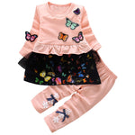 Load image into Gallery viewer, Butterfly Design Long Sleeve Shirt + Pants Set (3months to 3yrs old)
