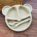 Load image into Gallery viewer, Baby Bowl+Spoon+Fork Bear Design
