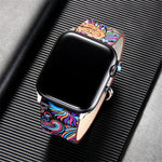 Load image into Gallery viewer, Floral Design Leather Watchband for Apple Watch 44mm 40mm 38mm 42mm for Series 5 4 3 2 1
