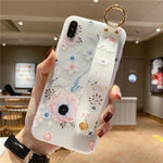 Load image into Gallery viewer, Fashionable Emboss Flower Wristband Phone Case (for iPhone 12, 12 mini, 12 Pro, 12 Pro Max, SE 2020, 11, 11 Pro, 11 Pro Max, X, XS, XR, XS Max)
