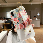 Load image into Gallery viewer, Fashionable Emboss Flower Wristband Phone Case (for iPhone 12, 12 mini, 12 Pro, 12 Pro Max, SE 2020, 11, 11 Pro, 11 Pro Max, X, XS, XR, XS Max)
