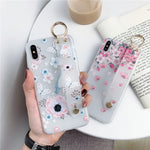 Load image into Gallery viewer, Fashionable Emboss Flower Wristband Phone Case (for iPhone 12, 12 mini, 12 Pro, 12 Pro Max, SE 2020, 11, 11 Pro, 11 Pro Max, X, XS, XR, XS Max)
