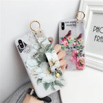 Load image into Gallery viewer, Fashionable Emboss Flower Wristband Phone Case (for iPhone 12, 12 mini, 12 Pro, 12 Pro Max, SE 2020, 11, 11 Pro, 11 Pro Max, X, XS, XR, XS Max)
